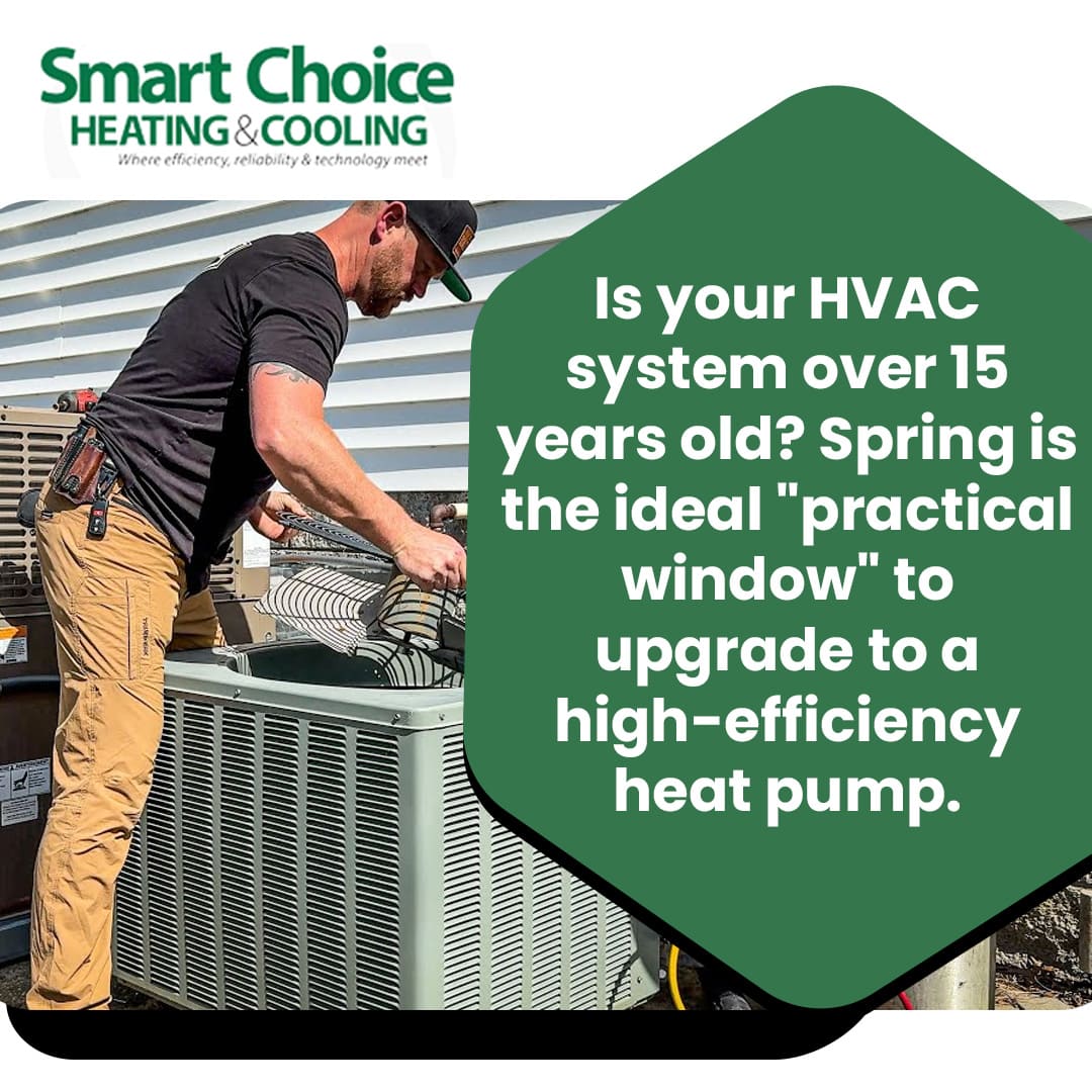 Professional installing high-efficiency heat pump system for home heating and cooling